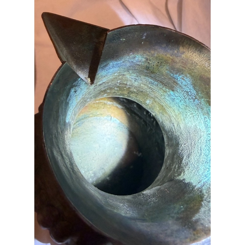 Vintage 1960s United Arab Republic Hand Hammered Tinned Copper Ewer Pitcher UAR - Picture 7 of 11